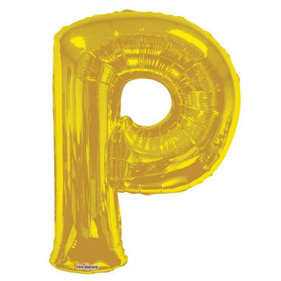 Gold Letter 'P' Balloon - 34" Foil