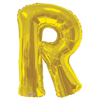 Gold Letter 'R' Balloon - 34" Foil