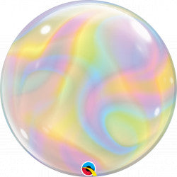 Iridescent Swirls Single Bubble Balloon - 22" Bubble