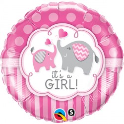 It's a Girl! Elephants Balloon - 18" Foil