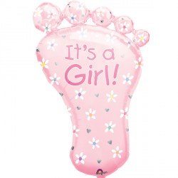 It's a Girl Foot Supershape Balloon - Foil