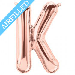 Rose Gold Letter 'K' Balloon - 16" Foil