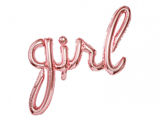 Rose Gold Girl Phrase Script Shape Balloon - Foil
