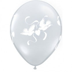 Diamond Clear Love Doves Balloons - 11" Latex (25ct)
