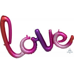 Ombre Love Script Phrase Shape Air Fill Only - 1ct 31"/78cm x 21"/53cm Foil