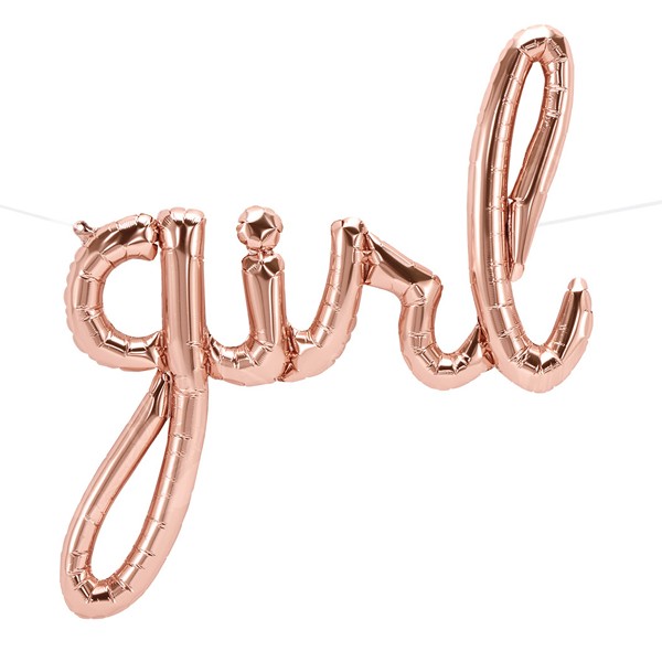 Rose Gold Girl Phrase Script Shape Balloon - Foil