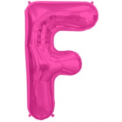 Magenta Letter 'F' Balloon - 16" Foil