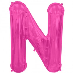 Magenta Letter 'N' Balloon – 16″ Foil