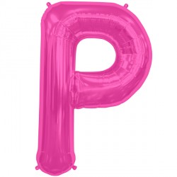 Magenta Letter 'P' Balloon - 16" Foil