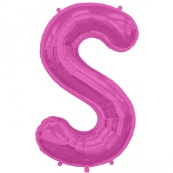 Magenta Letter 'S' Balloon - 16" Foil