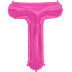 Magenta Letter 'T' Balloon - 16" Foil