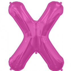 Magenta Letter 'X' Balloon - 16" Foil