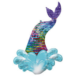 Mermaid Sequin Tail Supershape Balloons - (27"x 39") Foil