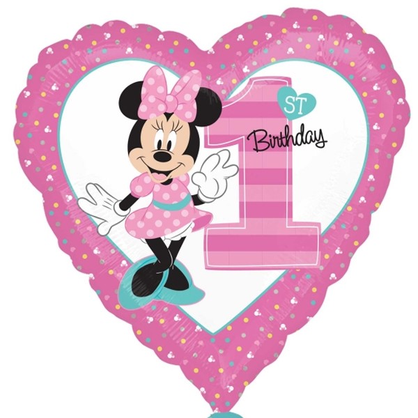 Minnie Mouse 1st Birthday Balloon - 18" Foil