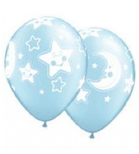 Blue Moon & Star Balloons - 11" Latex (6ct)