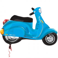 Blue Motor Scooter Supershape Balloon - Foil