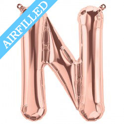 Rose Gold Letter 'N' Balloon - 16" Foil