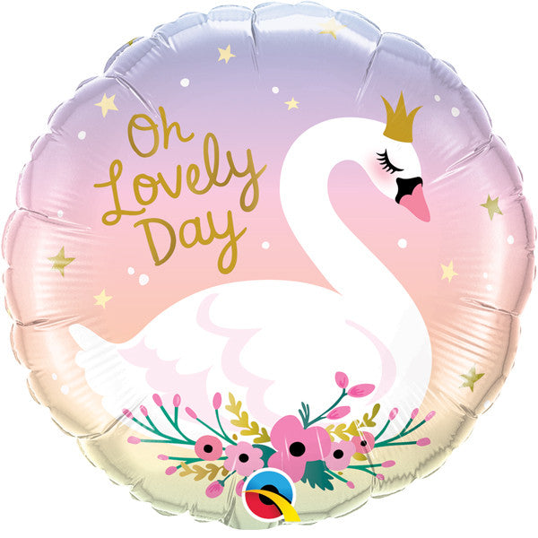 OH LOVELY DAY SWAN Foil Balloon -18"