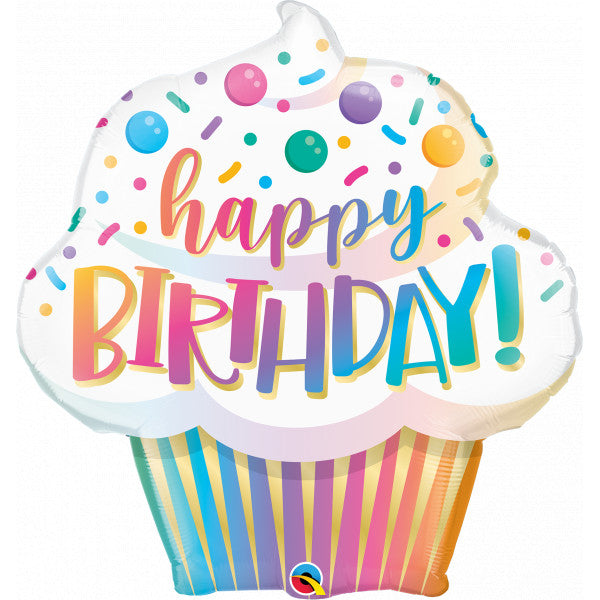 OMBRE CUPCAKE Happy Birthday - 31" Foil Balloon