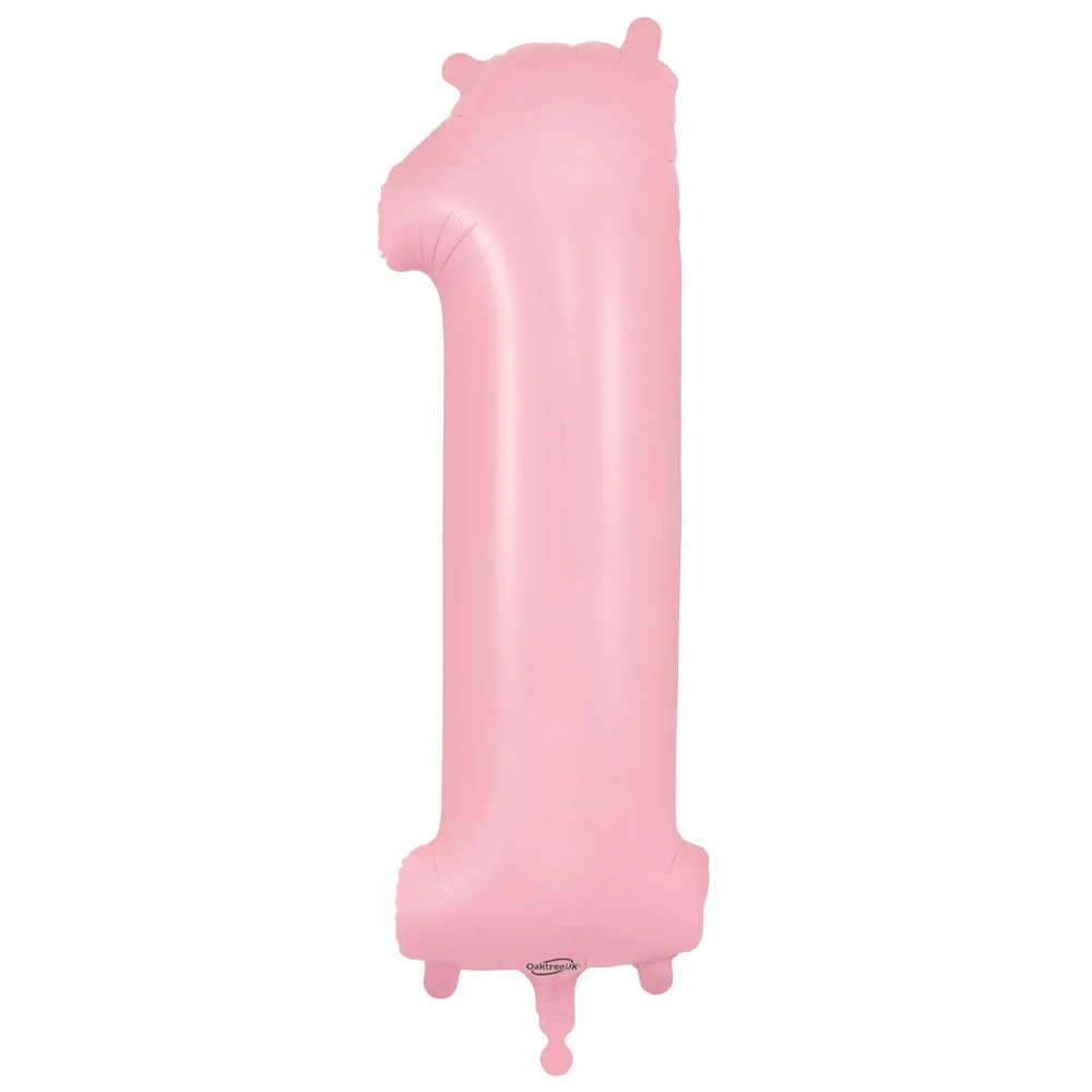 Matt Pink Number 1 Balloon - 34" Foil