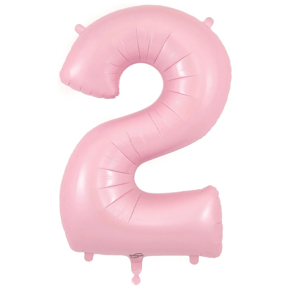Matt Pink Number 2 Balloon - 34" Foil
