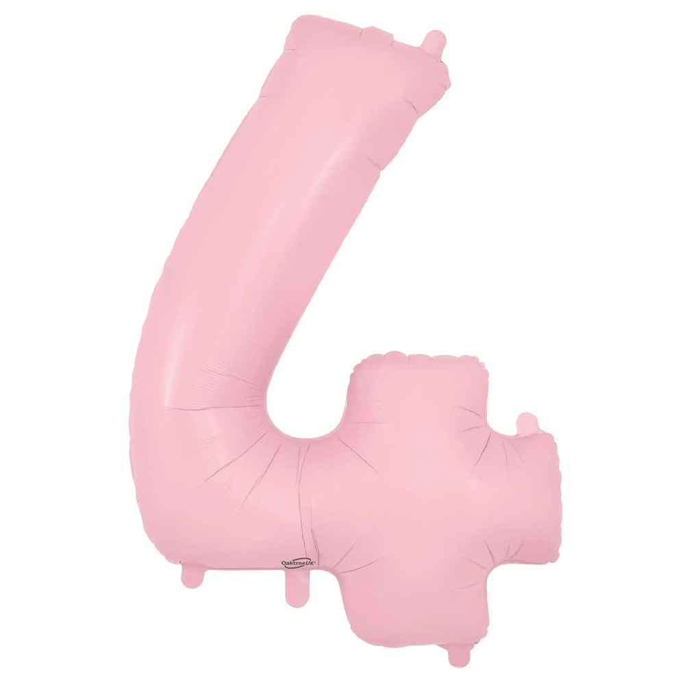 Matt Pink Number 4 Balloon - 34" Foil