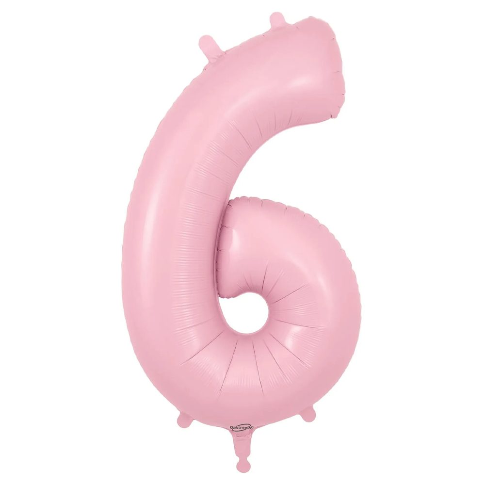 Matt Pink Number 6 Balloon - 34" Foil