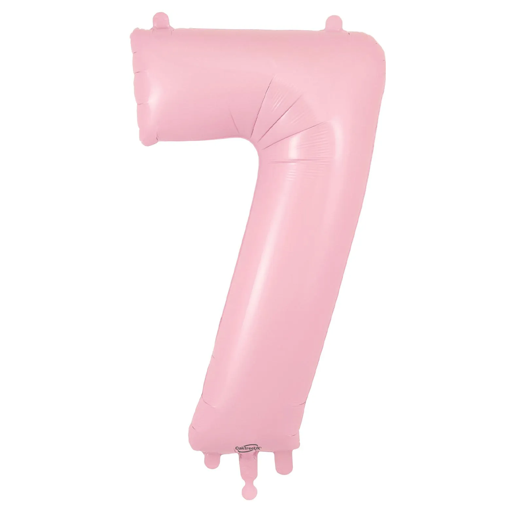 Matt Pink Number 7 Balloon - 34" Foil
