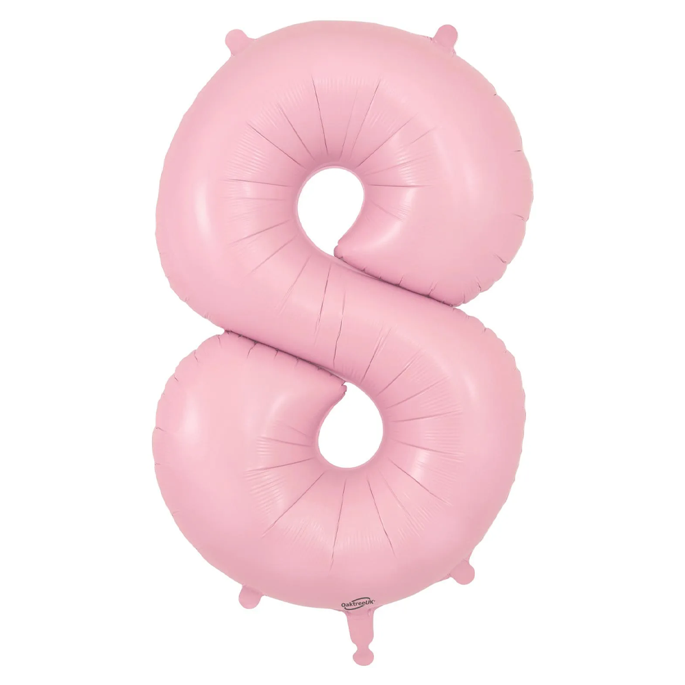 Matt Pink Number 8 Balloon - 34" Foil