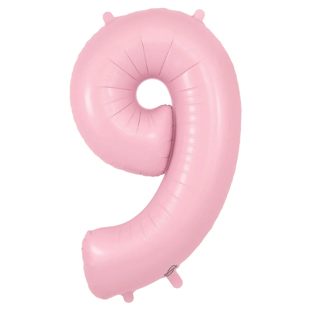 Matt Pink Number 9 Balloon - 34" Foil