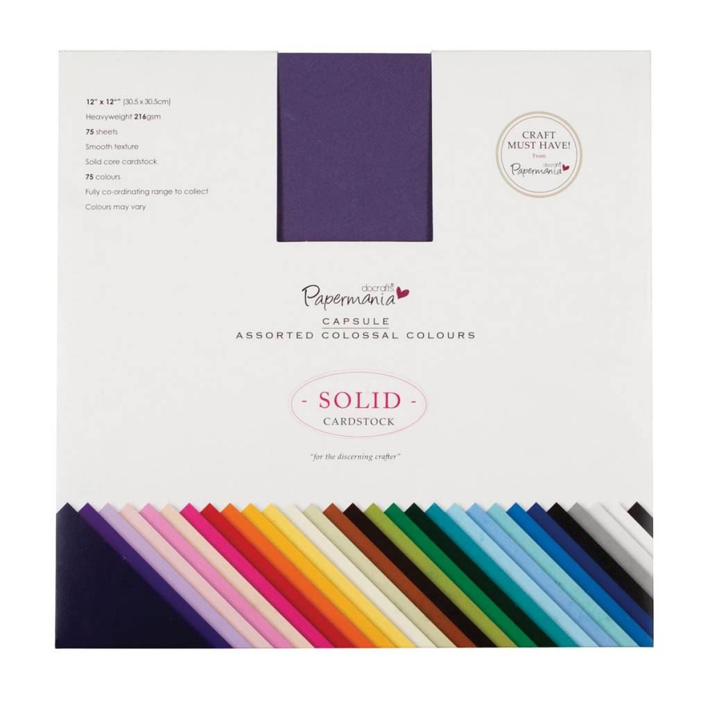 Cricut Papermania Solid Premium Cardstock Colossal - (12" x 12") (75ct)