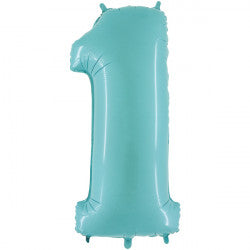 Pastel Blue Number 1 Balloon - 26" Foil
