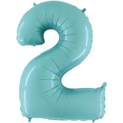Pastel Blue Number 2 Balloon - 26" Foil