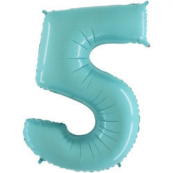 Pastel Blue Number 5 Balloon - 26" Foil