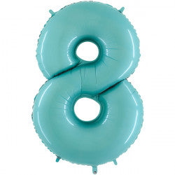 Pastel Blue Number 8 Balloon - 26" Foil