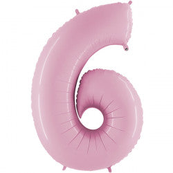 Pastel Pink Number 6 Balloon - 26" Foil