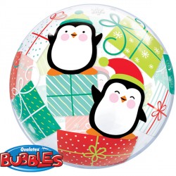Penguins & Presents Bubble Balloon - 22" Bubble