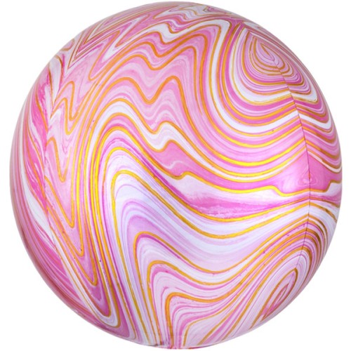 Pink Marble Orbz Balloons - (15" x 16")( 1ct)