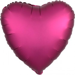 Pomegranate Satin Luxe Heart Balloon - 18" Foil