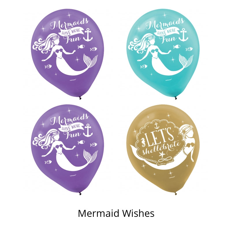 Mermaid Wishes Balloons - 11" Latex (6ct)