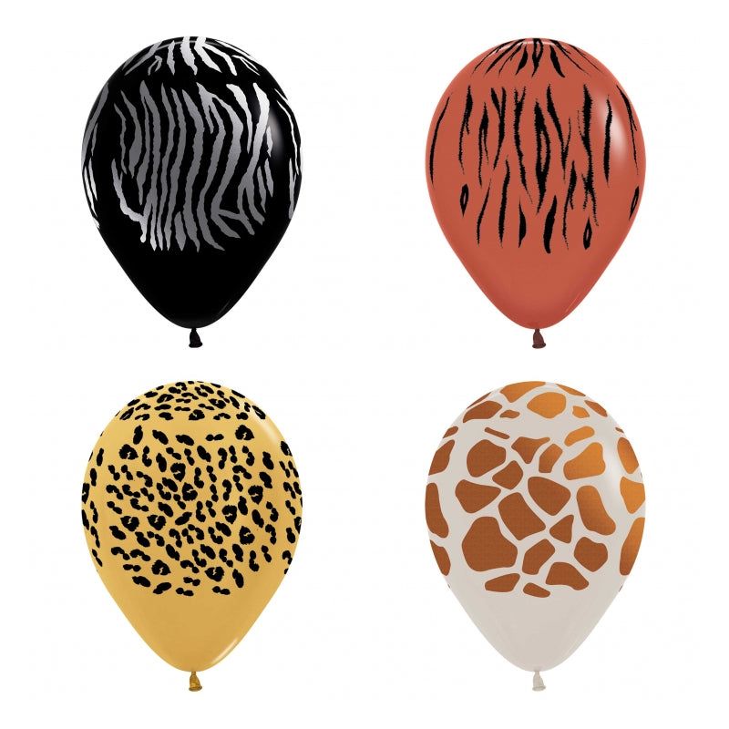 Animal Print Mixed Colours Balloons – 5″ Latex (50ct)