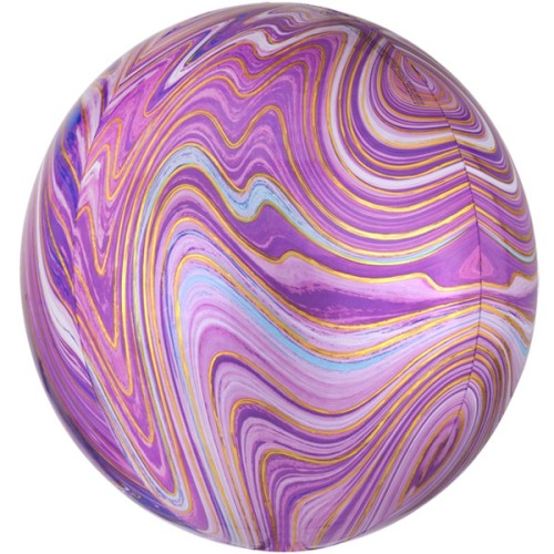Purple Marble Orbz Balloons - (15" x 16")( 1ct)