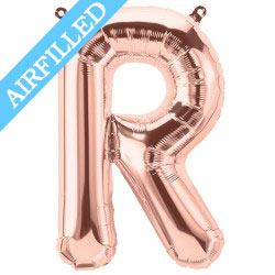 Rose Gold Letter 'R' Balloon - 16" Foil