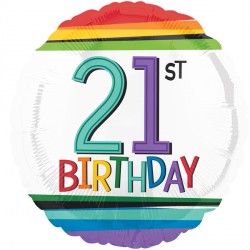 Rainbow Birthday 21 Standard - 18" Foil