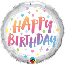 Rainbow Dots Birthday Balloon - 18" Foil
