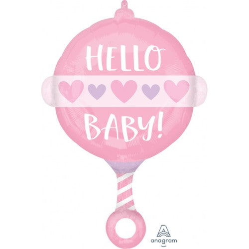 Rattle Baby Girl Junior Shape Balloon - (17" X 24")