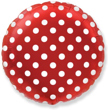 Round Red Dots Mini Shape Balloon - 9" Foil