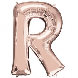 Rose Gold Letter 'R' Balloon - 34" Foil