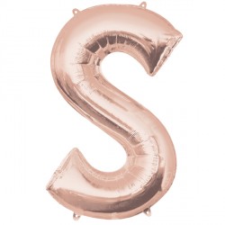Rose Gold Letter 'S' Balloon - 34" Foil