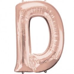 Rose Gold Letter 'D' Balloon - 34" Foil